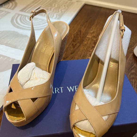 Stuart Weitzman women’s nude wedge size 10 - Picture 3 of 5
